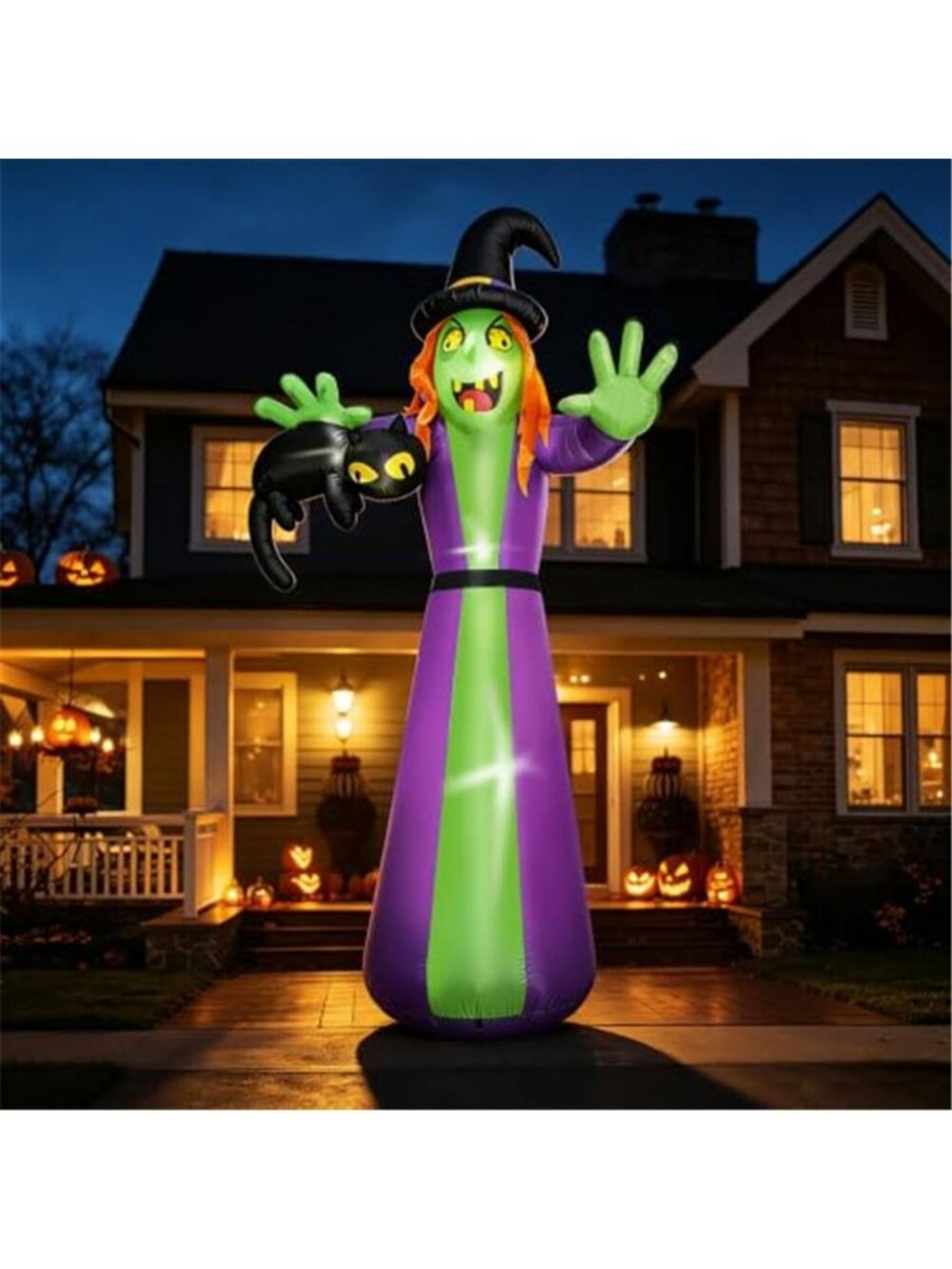 12 FT Giant Halloween Inflatables Witch Outdoor Decoration-Huge Blow Up Spooky
